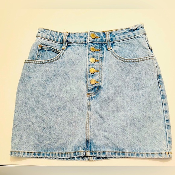 J Galt Dresses & Skirts - Mini Blue Denim  Button-Up Skirt by J Galt